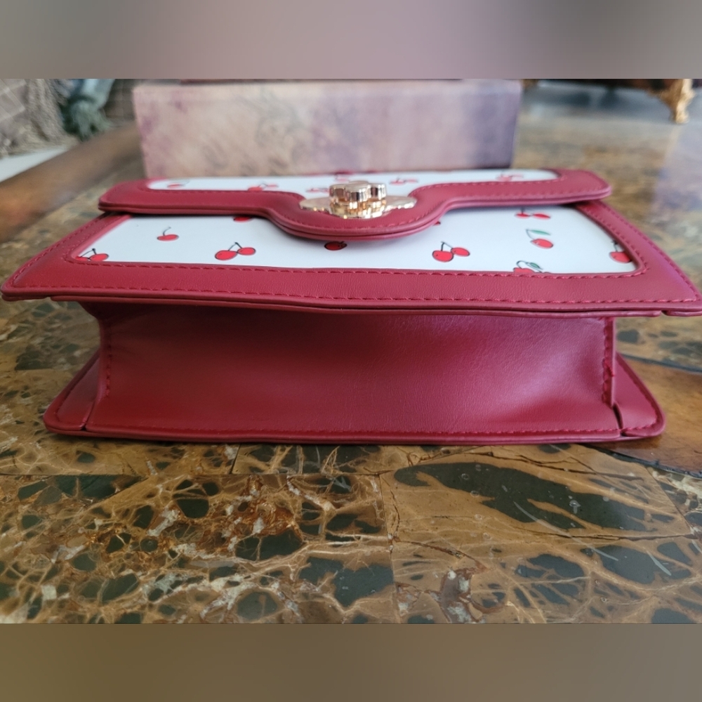 Cherry Print Red and White Handbag/crossbody - Picture 5 of 7